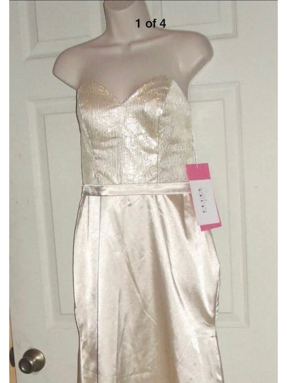 Prom dress Size 0 cream gown 2nd wedding off white sexy train sweet heart cream